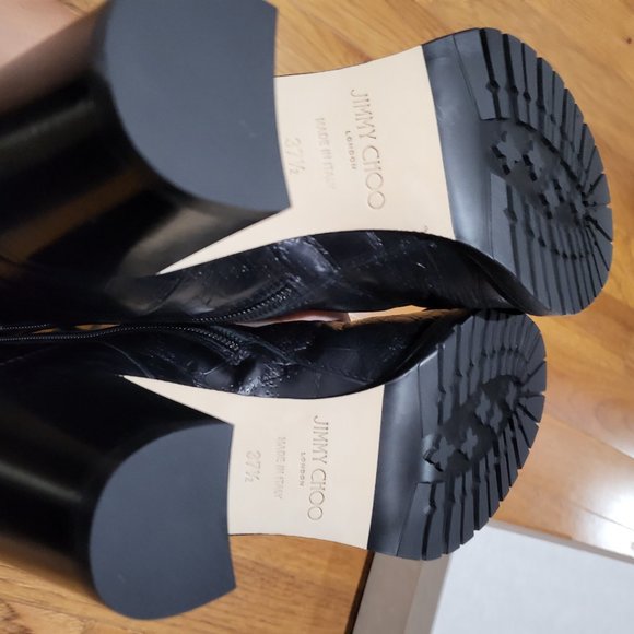 Jimmy Choo Cayo Patchwork Croc Embossed Boot NWT box & dust bag - Picture 7 of 7